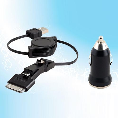Mini Car Vehicle Reel Type USB iphone ipod Cigar jack for vehicle 12V 24V